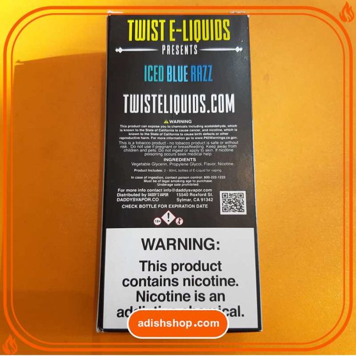 جویس ویپ تمشک آبی یخ-خرید جویس توییست-خرید جویس اورجینال-آدیش شاپ Twist E Liquid iced blue razz adishshop