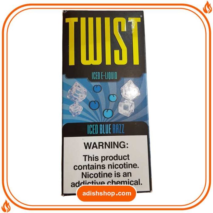 جویس ویپ تمشک آبی یخ-خرید جویس توییست-خرید جویس اورجینال-آدیش شاپ Twist E Liquid iced blue razz adishshop