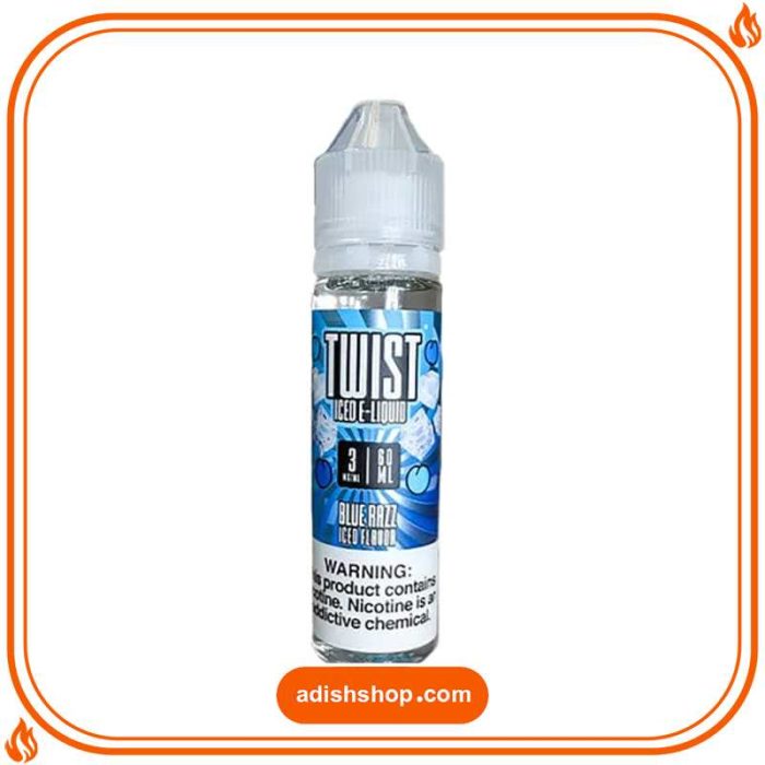 جویس ویپ تمشک آبی یخ-خرید جویس توییست-خرید جویس اورجینال-آدیش شاپ Twist E Liquid iced blue razz adishshop