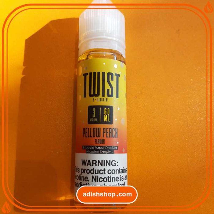 جویس ویپ توییست هلو-خرید جویس ویپ اورجینال-محصولات توییست-آدیش شاپ twist e liquids yellow peach flavor belaran